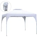 Pavillon Gartenpavillon Partyzelt Gartenzelt Festzelt Doppeldach UV-beständig Wasserabweisend Metall + Oxford Weiß 3 x 3