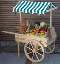 Marktwagen mit Baldachin weiß/grün