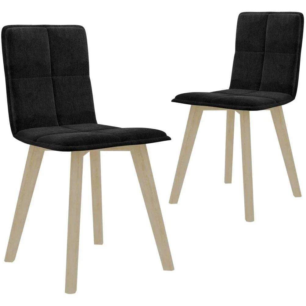 Esszimmerstühle 2 Stück Stoff schwarz