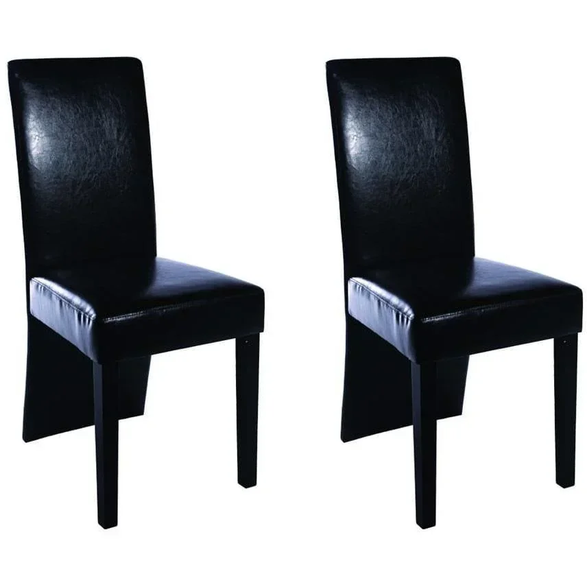 Esszimmerstühle 2-Sitzer Kunstleder schwarz