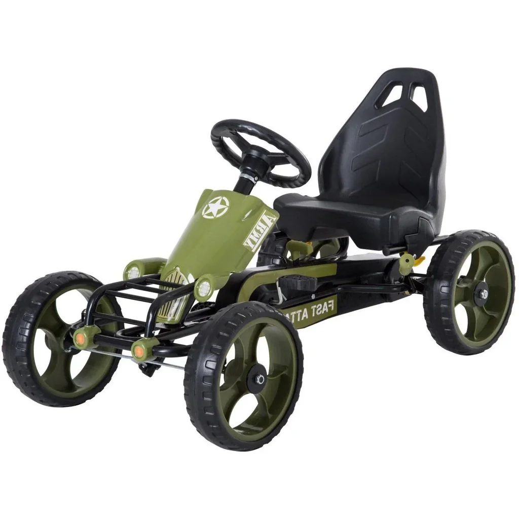 Tretauto Go Kart Tretfahrzeug ab 3 Jahre Grün 105 x 54 x 61cm