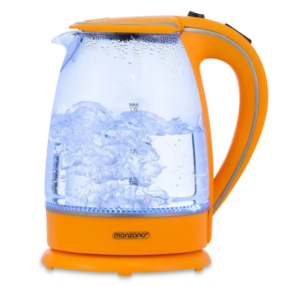 Wasserkocher orange Glas 1,7L