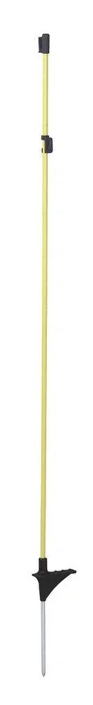 Oval-Fiberglaspfahl gelb mit Metallspitze, 110cm