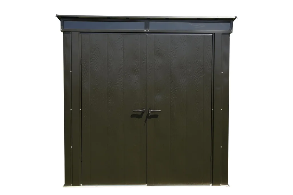 Metallgerätehaus Pultdach onyx schwarz, 208 x 130 x 201 cm