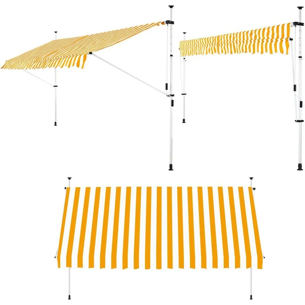 Klemmmarkise blau/weiß 200cm