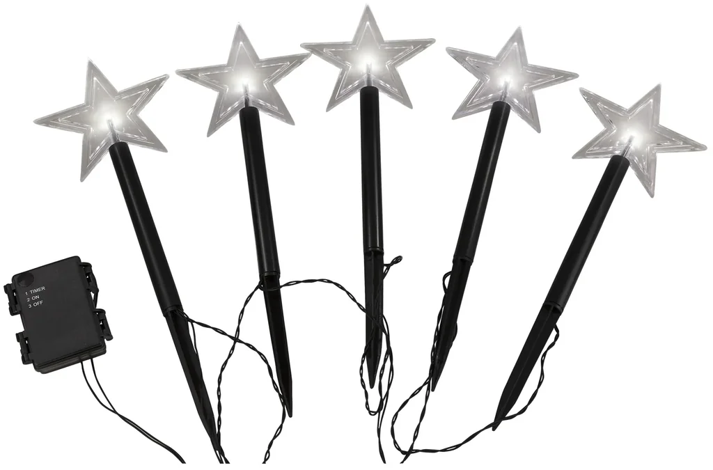 LED Leuchtstäbe „Sterne“ – 5er Set