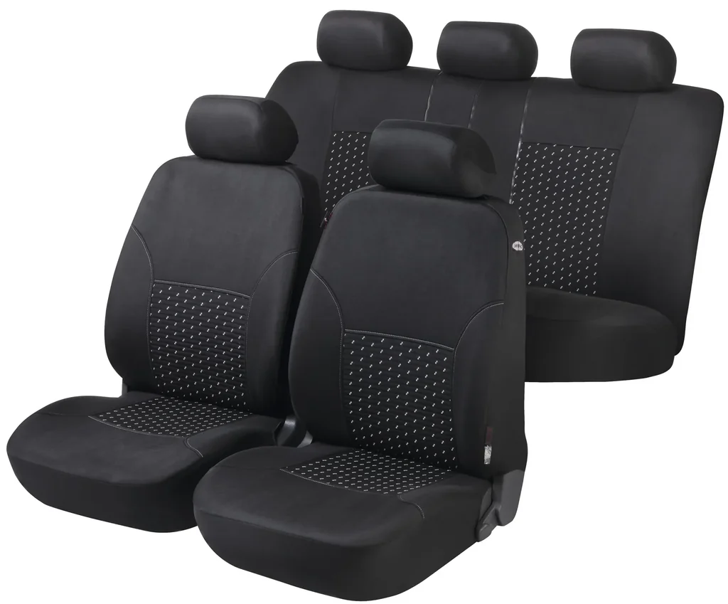 Autositzbezug Premium DotSpot, PKW-Schonbezüge Komplettset grau/schwarz
