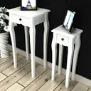 Beistelltisch-Set mit Schubladen weiß 2-teilig