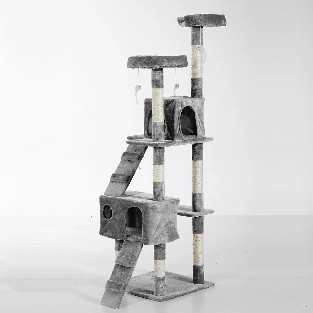Katzenbaum Kletterbaum Katze Sisal Grau
