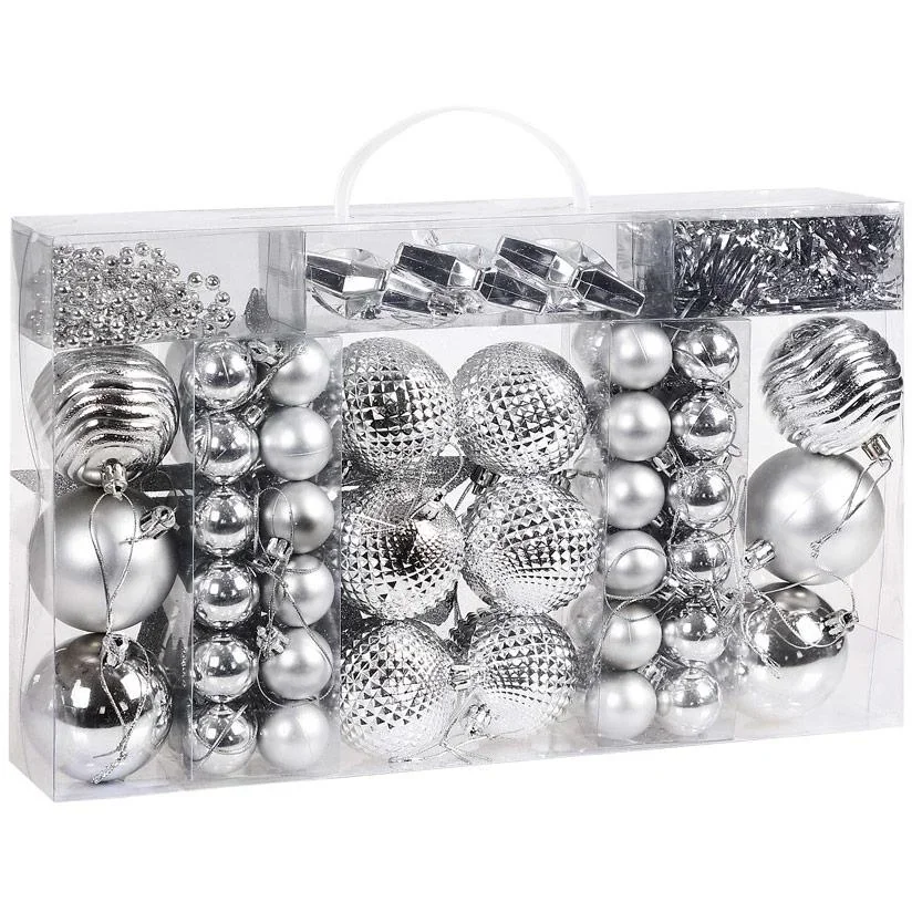 Christbaumschmuck - Christbaumschmuck silber 66 Stk.