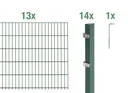 Doppelstabmattenzaun Komplettset, grün, Höhe 80 cm, Länge 26 m