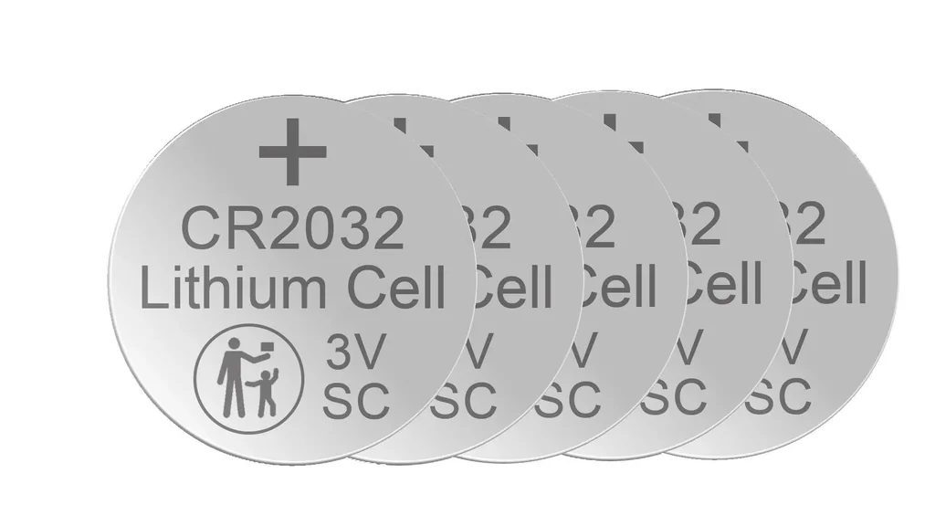 Lithium Knopfzelle CR2032, 3 Volt - 5 Stück
