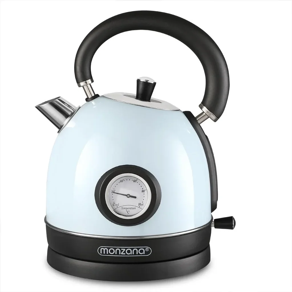 Wasserkocher Edelstahl im Retro-Design blau 1,8L - 2200W