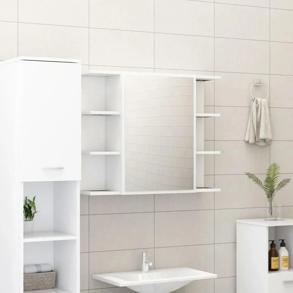 Badspiegelschrank 80x20,5x64 cm Spanplatte weiß