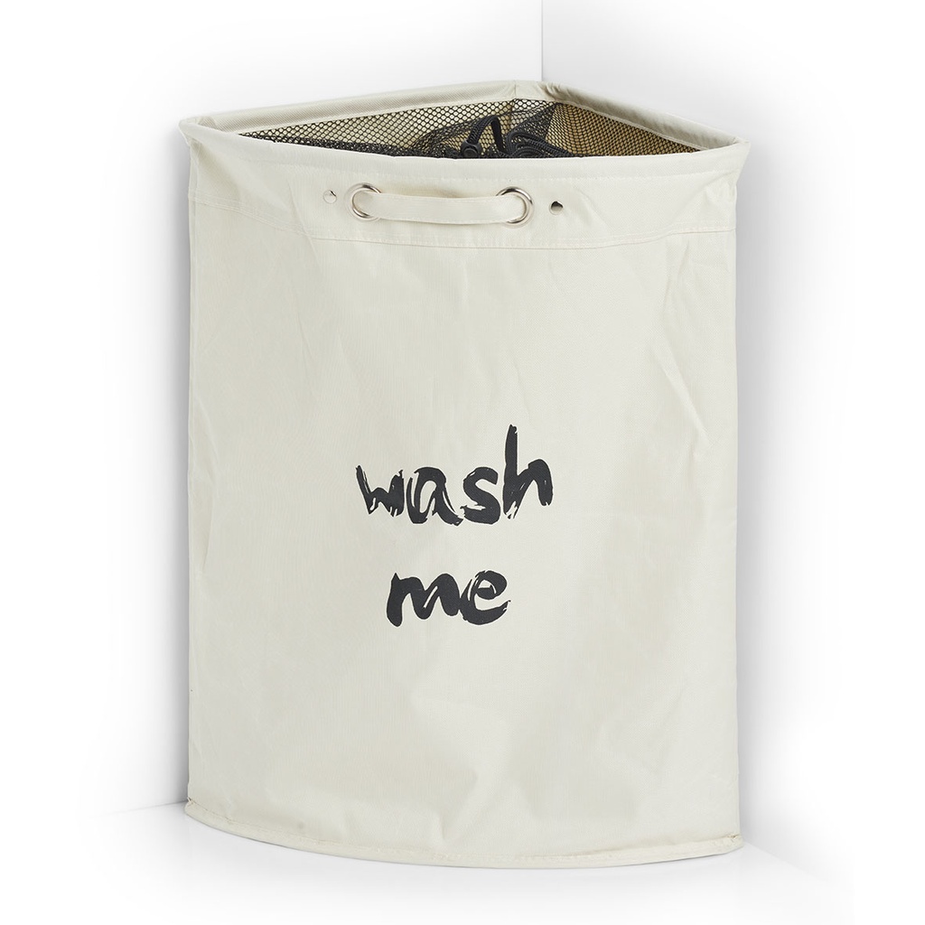 Eck-Wäschesammler "Wash me", Polyester, beige