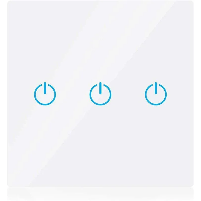 Smarthome VT-5005 Eingebauter WiFi-Touch-Schalter - 3 Tasten - weiß - funktioniert mit Amazon Alexa und Google Home Assi