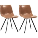 Esszimmerstühle 2-Sitzer Kunstleder cognac-farbig