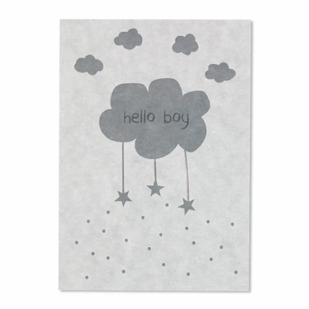 Ava & Yves Postkarte Geburt "Hello Boy"