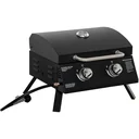 Mobiler Gasgrill - 2 Brenner - Schwarz - 55 x 46,5 x 41 cm