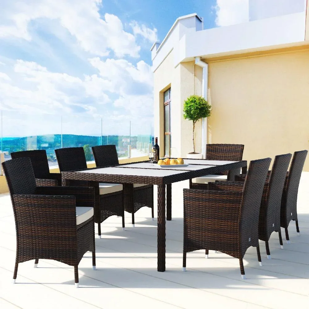 Gartenset Polyrattan Set 17 - stapelbar Bali braun