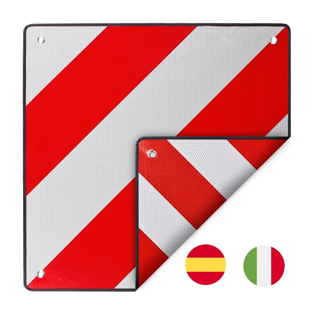 Warntafel 2 in 1 - Italien und Spanien - Aluminium