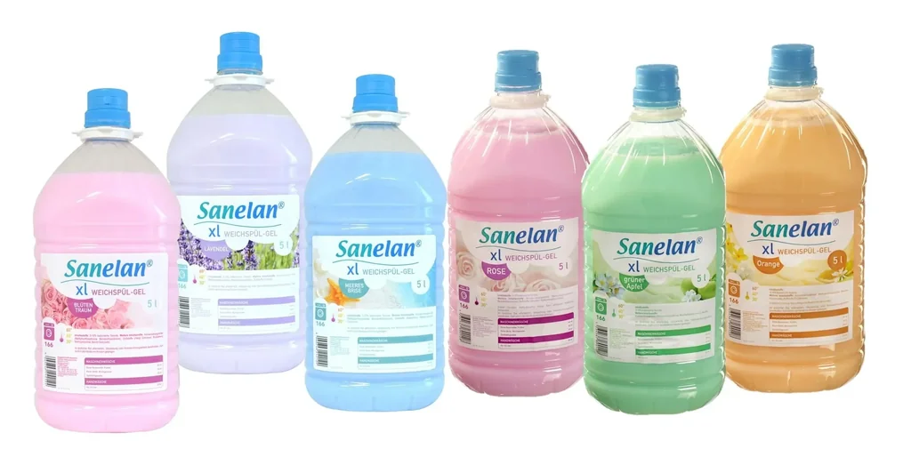 Weichspülgel Rose, 5 l inklusive Dosierbecher und Auslaufhahn
