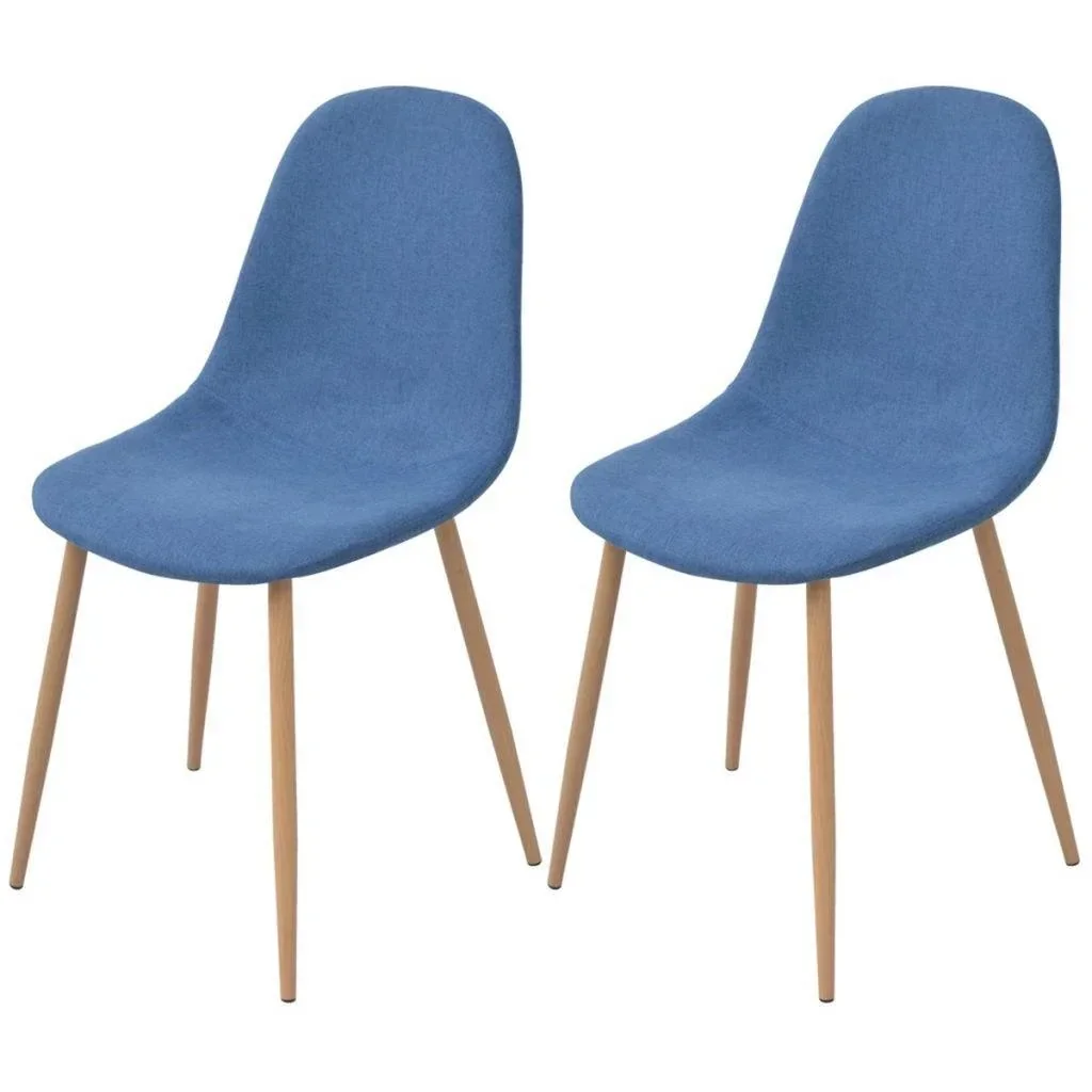 Esszimmerstühle 2 Stück Stoff blau