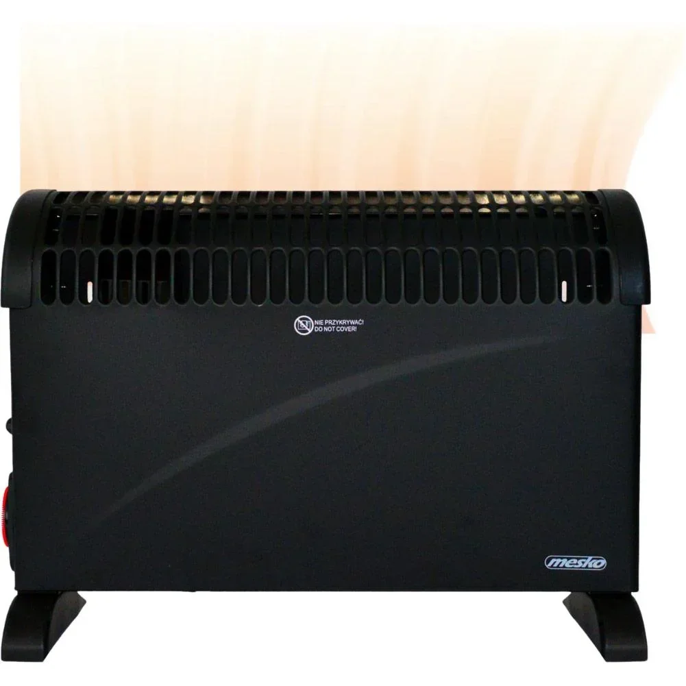 Mesko Elektrokonvektor - 3 Heizstufen - 2000W - bis zu 20m² - Schwarz - einstellbarer Thermostat