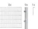 Doppelstabmattenzaun Komplettset, feuerverzinkt, Höhe 100 cm, Länge 16 m