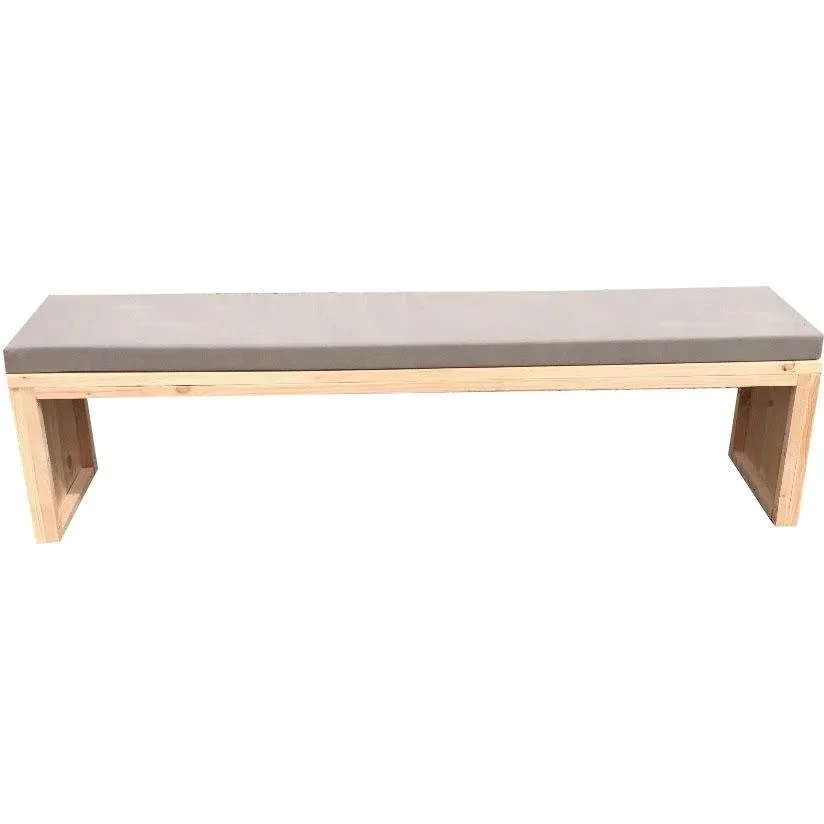 Gartenbank Douglas Holz 180 cm inkl. Wasser- und schmutzabweisendem Kissen Taupe