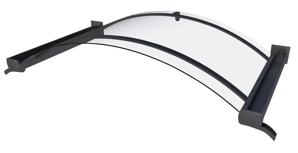 Bogenvordach Typ BV/B 160, 160 x 90 x 25 cm, Anthrazit, 4 mm klar