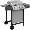 Gasgrill mit 4 Brennern schwarz und silber