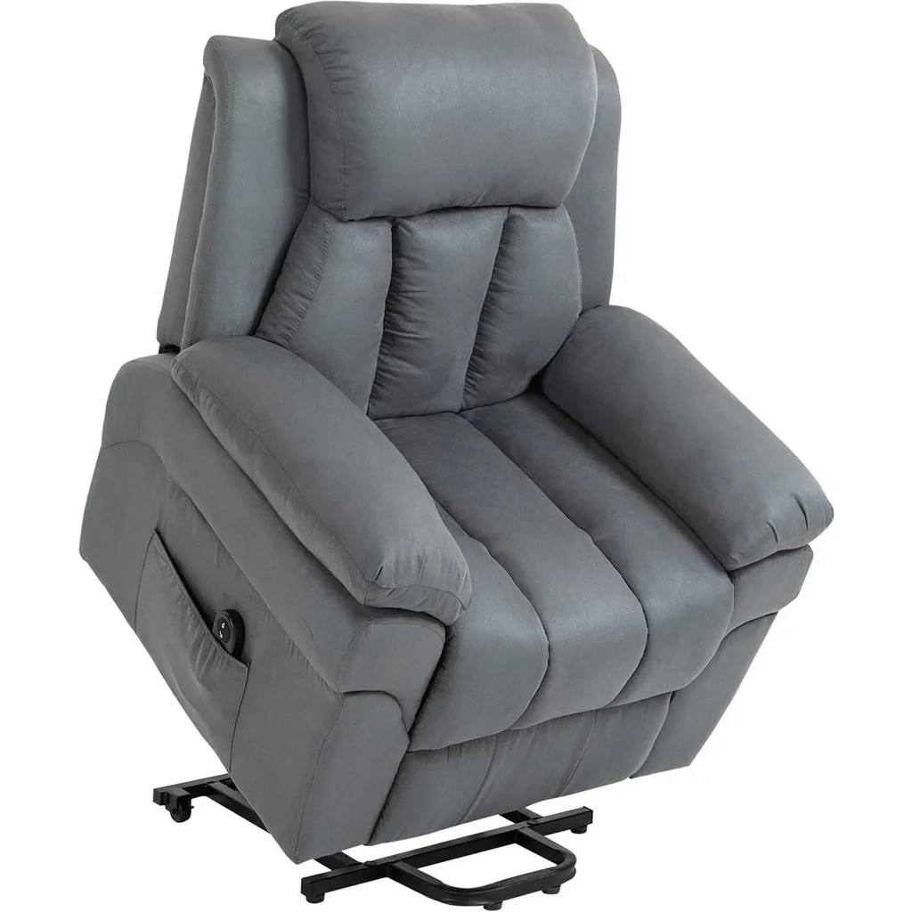 Elektrischer Fernsehsessel Aufstehsessel Relaxsessel Sessel mit Aufstehhilfe, Grau, 96 x 93 x 105 cm