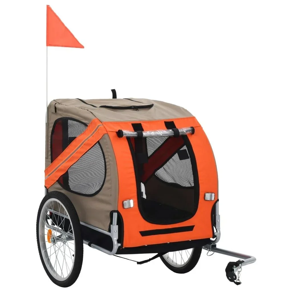 Hundefahrradwagen orange und braun