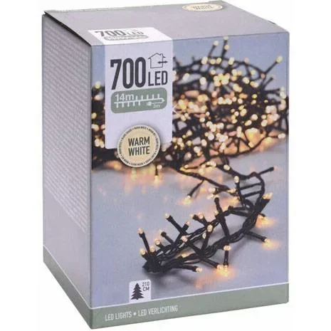 Weihnachtsbaumbeleuchtung 14 Meter warmweiß - 700LED für innen und außen