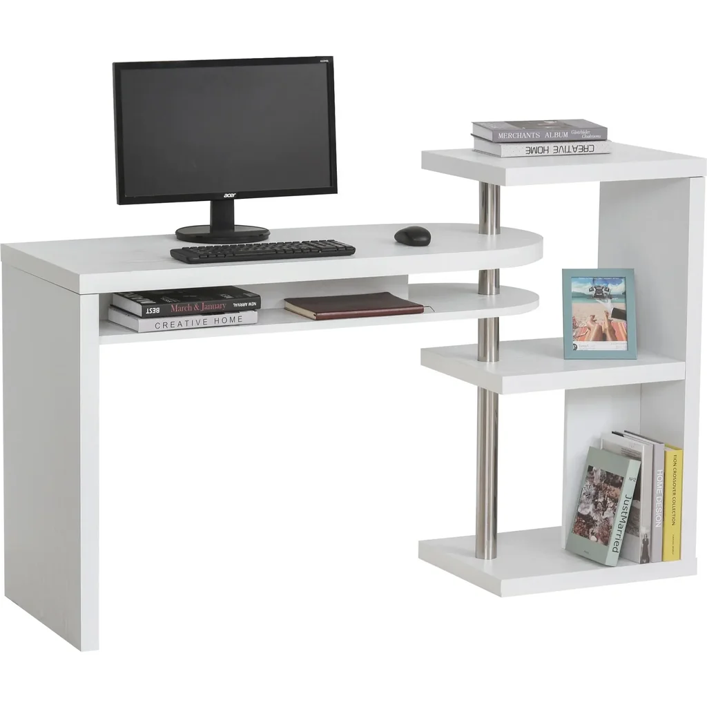 Schreibtisch L/I-Form, weiß