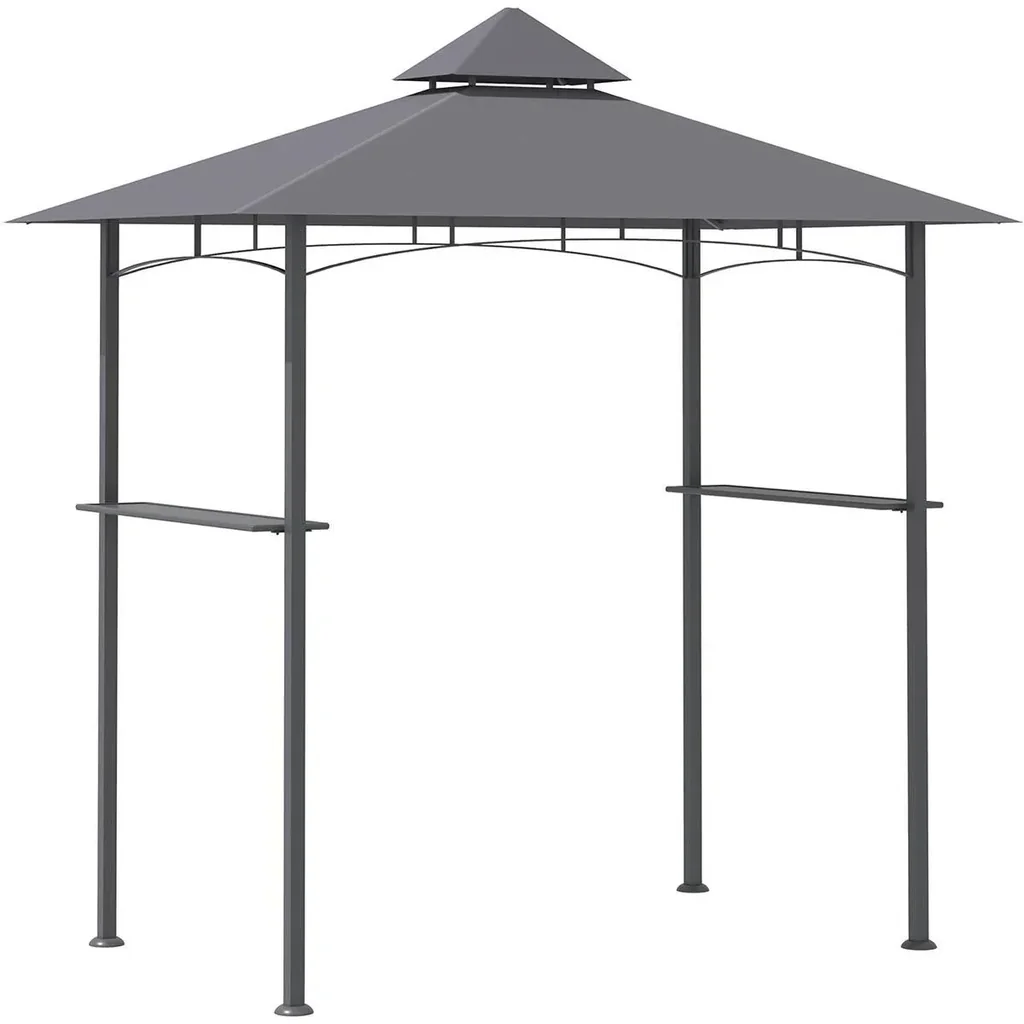 Grillpavillon mit 2 Seitenablagen aus Stahleisen