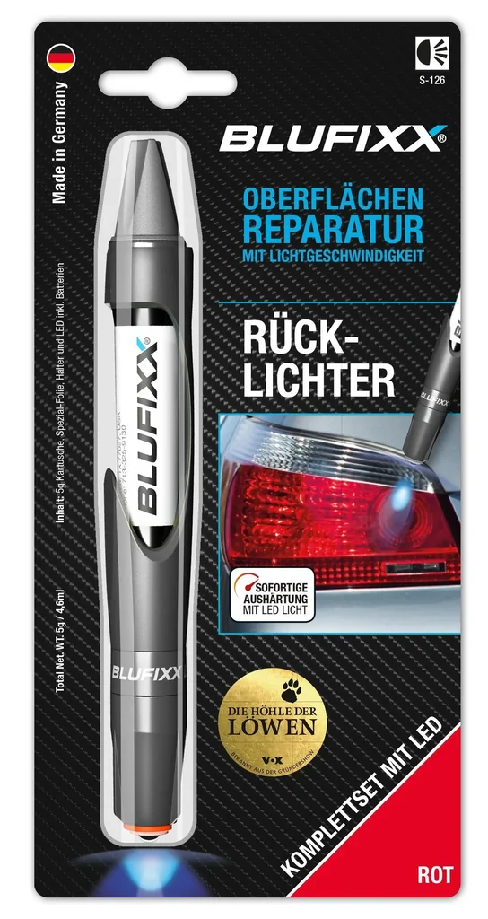 Rücklicht-Reparaturstift 5 g - inklusive blauem LED-Licht - rot