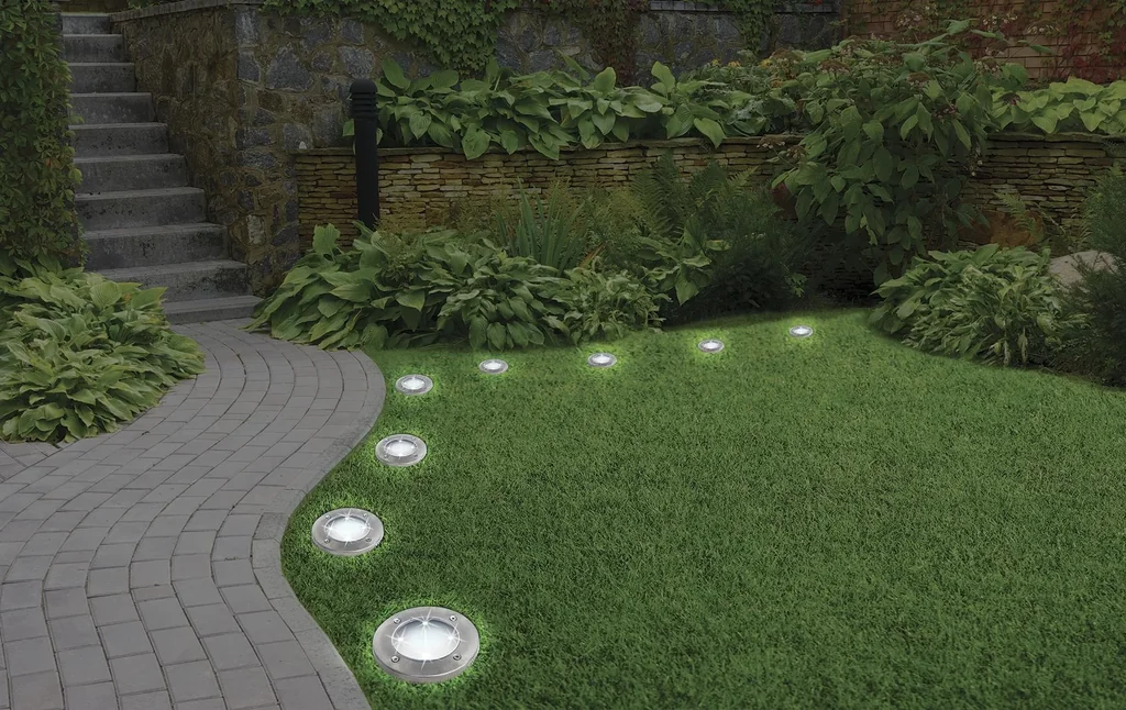 LED Solarleuchte Disk Lights - 4 Stück