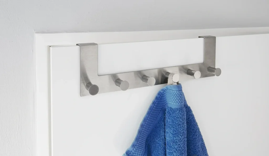 Türgaderobenleiste - mit 6 Haken Edelstahl