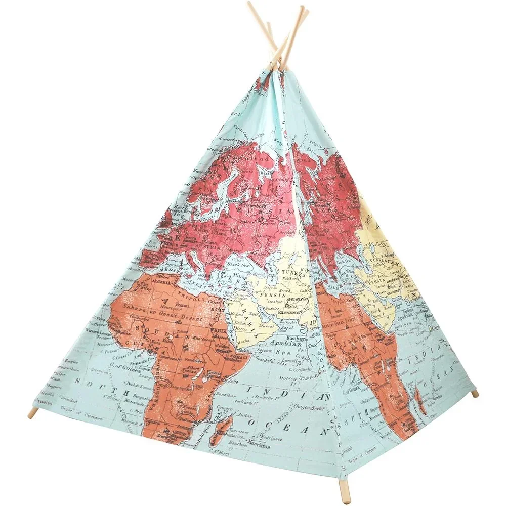 Weltkarte Tipi Zelt Multi farben