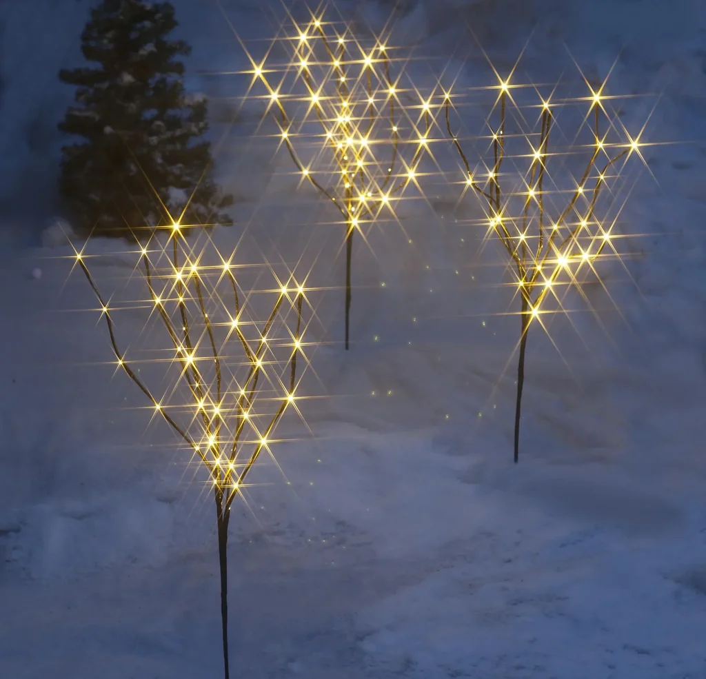 LED Bäume mit warmweißen LEDs - 3 Stück