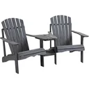 Gartenstuhlset mit Beistelltisch - Holz - Dunkelgrau - 178 x 87 x 92 cm