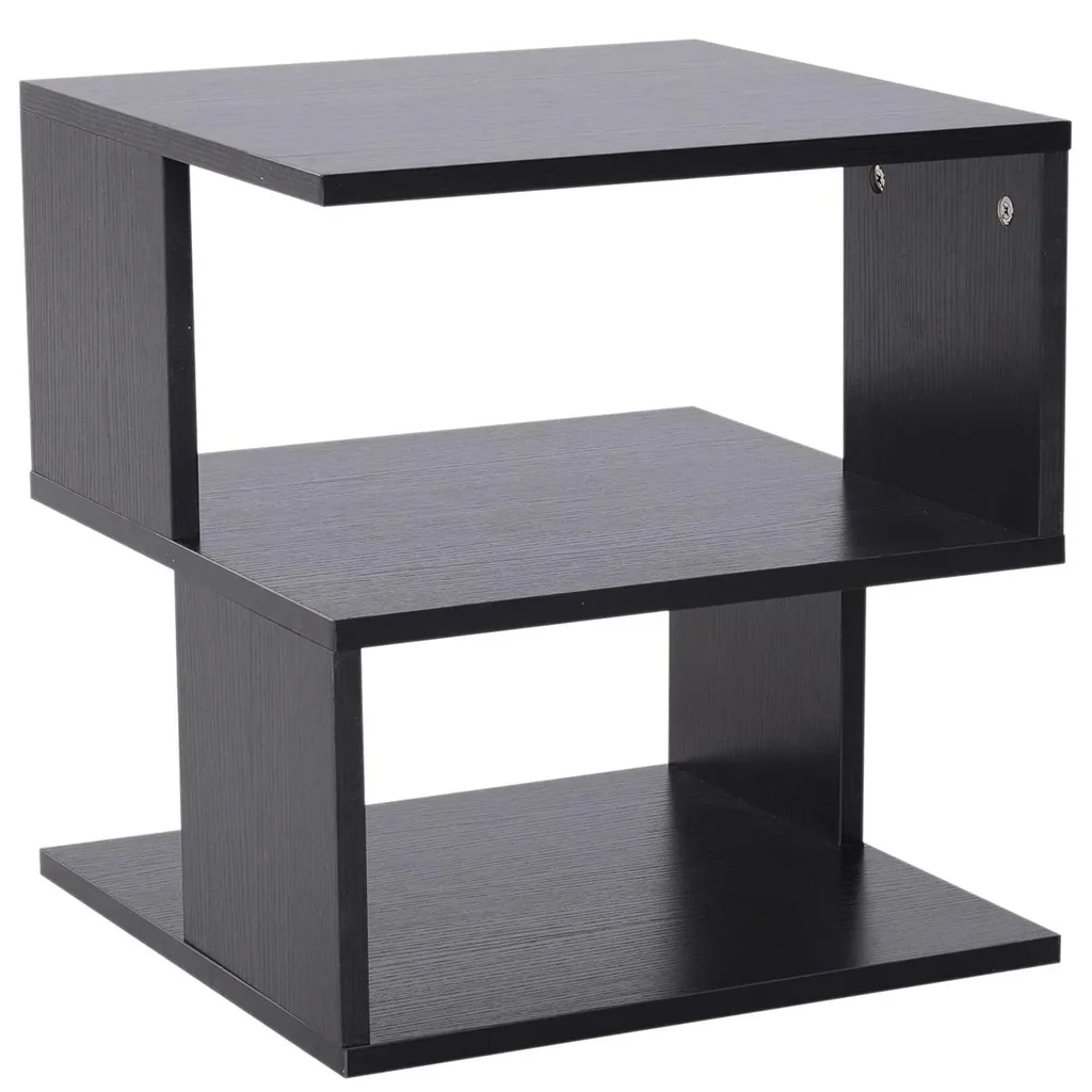 Beistelltisch Betttisch mit modernes Design, Spanplatte, Schwarz, 40x40x43 cm