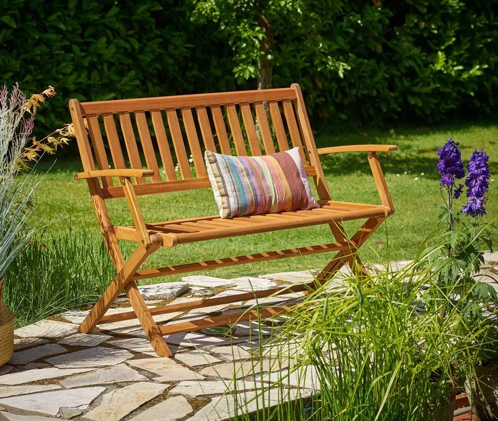 Gartenbank aus Eukalyptusholz 120x55x90cm FSC-zertifiziert klappbar