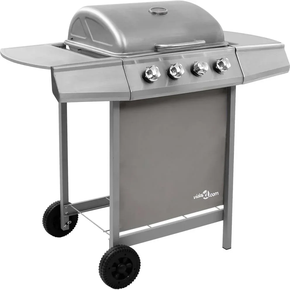 Gasgrill mit 4 Brennern silber