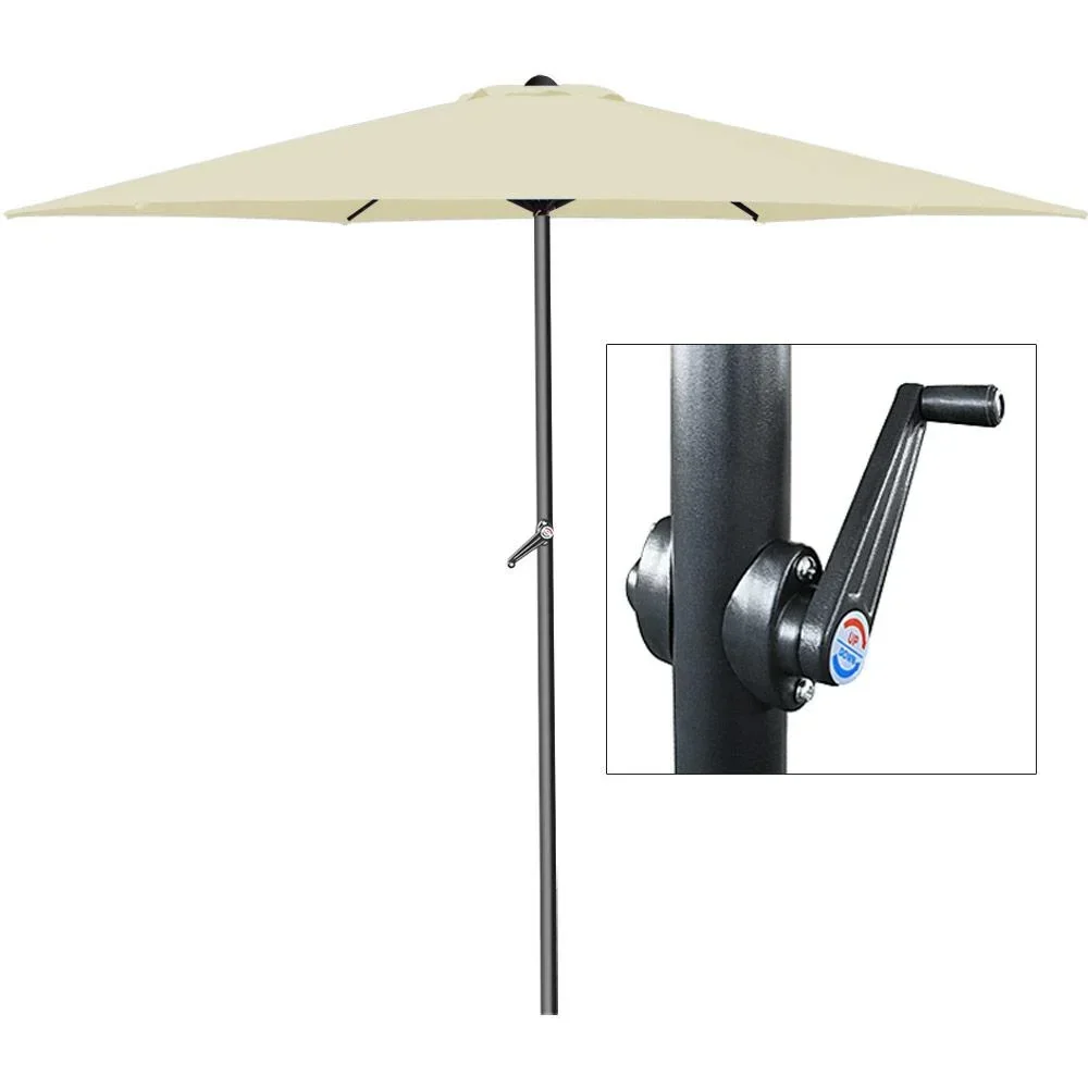 Sonnenschirm aus Aluminium - Ø 300cm - mit Girlande beige