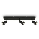 LED Spotleuchte 3-flammig, schwarz, 3 x GU10 Fassung, inklusive 3 x LED Leuchtmittel, 4,9 Watt, 460 lm, 3000 K