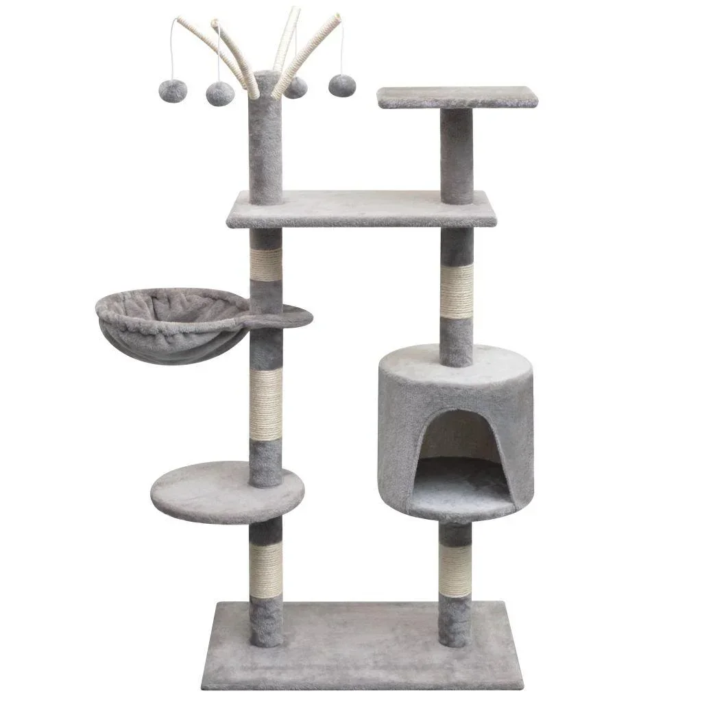 Sisal-Kratzbaum für Katzen 125 cm grau