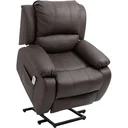 Massagesessel Aufstehhilfe, Relaxsessel, Fernsehsessel mit Massagefunktion, Liegefunktion, Stahl+Holz+PU+Schaumstoff, Br